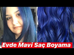 Evde Mavi Sac Boyama Jeans Color Blue Renkli Sac Boyama Youtube