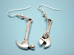 Hammer Crescent Wrench Earrings Funny Earrings Punk Earrings Geek Earrings