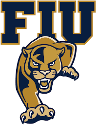 Stylized state flag of florida with crawling panther heading to the left and a wordmark florida in white arched above the flag. Fiu Panthers Wikipedia