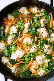 Easy Dumpling Soup Potsticker Soup The Modern Proper Recipe Dumplings For Soup Vegetarian Dumpling Fast Soup Recipes
