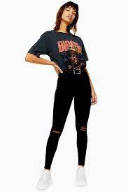 Topshop Black Rip Joni Jeans Black Ripped Jeans Outfit Black Ripped Jeans Ripped Jeans Outfit