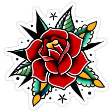 Traditional Old School Tattoo Rose Sticker By Adamova In 2021 Traditional Rose Tattoos Old School Tattoo Designs Traditional Tattoo Flowers