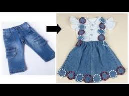 تحويل سريع من جينز قديم الى شيالة طفلة انيق وبكل بساطه Youtube Kids Frocks Design Baby Frocks Designs Girls Dresses Sewing