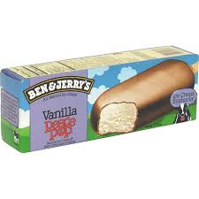 Peace pop ein dicker keksteigkern aus vanilleeis mit schokoladensplittern, ummantelt von einer schokoladige hülle. Ben Jerrys Peace Pop Ice Cream Bars Vanilla Frozen Foods Clements