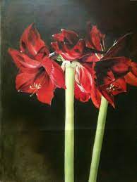 Oil Painting Of Amaryllis Flower Painting Oil Painting Paint Shop