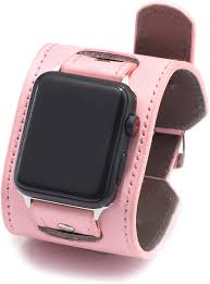 Align your apple watch band, pin it down and engrave it. Amazon Com Nightcruz Compatible With Leather Apple Watch Band Wide Leather Adjustable Bracelet For Apple Watch Series 5 4 3 Pink 38mm 40mm Clothing