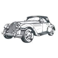 stの彫刻でレトロな車の黒と白のベクトルイラスト 車のクリップアート 車 レトロ画像素材の無料ダウンロードのためのpngとベクトル イラスト レトロ 車 イラスト