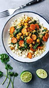 Cauliflower Rice With Chickpea Curry Chickpea Curry Curry Recipes Vegetarian Recipes