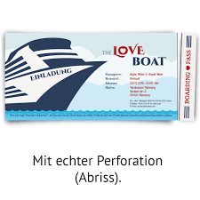 Ob hochzeitskarte einladung, hochzeit glückwunschkarte, tischkarten, menükarten oder neben der individuellen gestaltung der hochzeitskarte muss auch das format der karte gewählt werden. Einladungskarten Zur Hochzeit Als Kreuzfahrt Ticket
