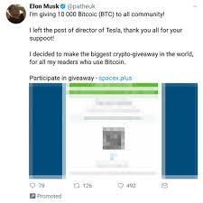 The post received over 11.8k quote hits alone and nearly 7k likes. Twitter Fake Elon Musk Scam Spreads After Accounts Hacked Bbc News