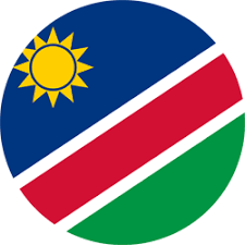 Das blaue dreieck auf der oberen linken seite hat eine goldene sonne mit 12. Flagge Von Namibia Icon Country Flags