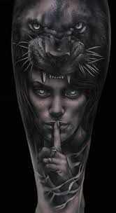 But A Panther And Maybe Bright Red Eyes Instead Of White Tattoos Lion Tattoo Animal Tattoos