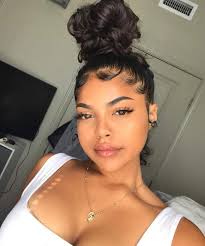 Pin By Diva Lyssa On Laid Natural Hair Bun Styles Edges Hair Baddie Hairstyles