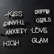 Get a heads up on style! Ins Hot Word Hair Clip Letter Hair Clip Barrette Hairpin Black Korea Hair Pins Women Crystal Rhinestone Hairgrip Accessories Hair Clips Pins Aliexpress