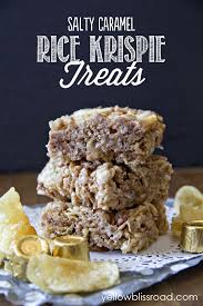 Salted Caramel Loaded Rice Krispie Treats Recipe Krispie Treats Recipe Cereal Treats Rice Krispies