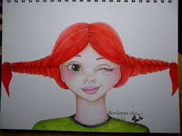 Sophie drew and colored a girl who went to the fair and had her face  painted.