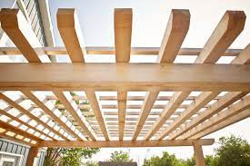 Modern Pergola Made With Western Red Cedar Featuring Crisp Clean Lines Modern Pergola Pergola Outdoor Structures