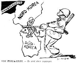 Liberated from japan in 1945 during the final days of world war ii, korea was divided by the allies with the united states occupying the territory to the south of the 38th parallel and the soviet union the land to the north. Cartoon By Simon On The Korean War 7 October 1950 Cvce Website