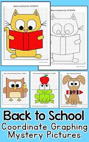 Practice Plotting Ordered Pairs With These Fun Coordinate Graphing Back To Coordinate Graphing Pictures Coordinate Graphing Coordinate Graphing Mystery Picture