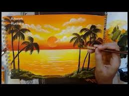 See more ideas about drawing sunset, sunset painting, art. Sunset In The Ocean Acrylic Painting Simple Landscape Painting Youtube Landscape Paintings Scenery Paintings Landscape Paintings Acrylic