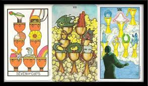 When the seven of cups card is reversed, all those all those dreams and fantasies are poured out onto the physical world. Seven Of Cups Meaning In The Tarot By Avia From Tarot Teachings