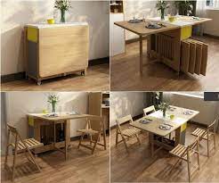 These folding dining chairs are trendy and can fit into every decoration style. 12 Brilliant Dining Table Ideas For Your Small Space Living In A Shoebox Dining Table Small Space Small Dining Table Foldable Dining Table