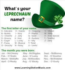 What S Your Leprechaun Name A Fun St Patrick S Day Activity For Childen The Learning Station St Patrick Day Activities St Patrick S Day Games Leprechaun Names