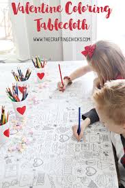 These coloring tablecloths for kids are absolutely fantastic and succeed in engaging children in unique ways at the table, without distracting but rather keeping them occupied while eating. Valentine S Day Coloring Tablecloth The Crafting Chicks