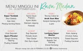 Selain isi kulkas, mamak juga masih harus memikirkan waktu dan cara memasaknya. Daftar Menu Mingguan 14 20 September 2020 Rasa Medan Resep Masakan Masakan Indonesia Sup Sayuran