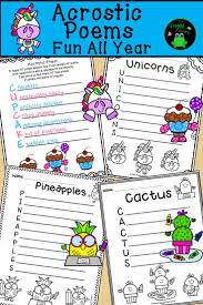 Are You Looking For A Fun Poetry Activity To Use Any Time Of The Year These 22 Acrostic Poems Are Th Fun Writing Activities Cool Writing Fun Poetry Activities
