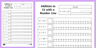 Check spelling or type a new query. Addition To 15 Number Line Worksheet Year 2