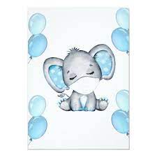 Elephant Mask Virtual Shower Baby Boy Invitation Zazzle Com Elephant Baby Shower Boy Elephant Baby Shower Centerpieces Boy Baby Shower Centerpieces
