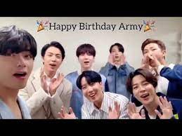 Bts Wish Happy Birthday To All Armys Youtube Bts Happy Birthday Bts Birthdays Happy Birthday Greetings