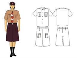 Seragam pramuka lengkap yang terdiri dari atasan dan bawahan berupa celana kempol berwarna coklat tua, hasduk atau stangan leher, kabaret. Materi Pramuka Lengkap Penegak Penggalang Dan Siaga