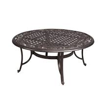 Hampton Bay Edington 42 In Round Patio Coffee Table Iron Coffee Table Glass Top Coffee Table Metal Outdoor Table
