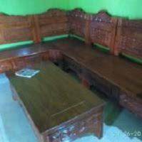 Kayu trembesi solid utuh 200 x 70 x 50 cm. Jual Meja Kursi Tamu Kayu Jati Terbaik Jogja Sb Flash Equipment