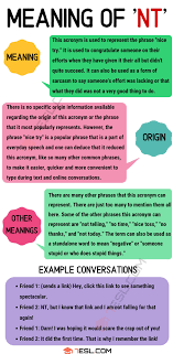 Nt Meaning What Does This Popular Acronym Stand For 7 E S L Word Find Meant To Be Other Ways To Say