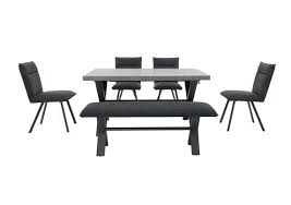 Dining table, 6 chairs, bench & 2 extending leaves. Moon Large Dining Table 4 Dining Chairs And Large Dining Bench Furniture Village