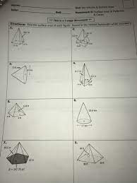 Faqs on surface areas and volumes. Solved Date Name Unit 11 Volume Surface Area Bell H Chegg Com
