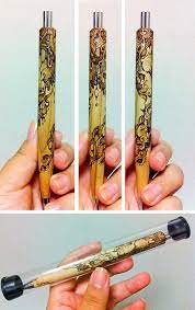 Pyrography Wood Burning On A Wooden Pen This Is Rather Amazing There Was A Lot Of Patience A Wood Burning Patterns Stencil Wood Carving Designs Wooden Pen