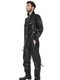 jean paul gaultier black nappa leather jumpsuit leder fur manner leder zeug fur manner