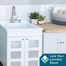 Walmart.com has been visited by 1m+ users in the past month White Tehila Utility Sink Vanity Basement Shop And Laundry Room Soap Dispenser And Spacious Cabinet By Js Jackson Supplies For Garage Matte Black Pull Down Coil Faucet Laundry Utility Sinks Laundry