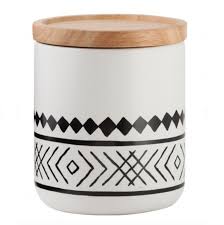 Black And White Canisters Australia Medium Maya Aztec Canister Black And White Style Home Trends Australian Homes Homewares A Ceramic Canisters White Canisters Makeup Brush Storage
