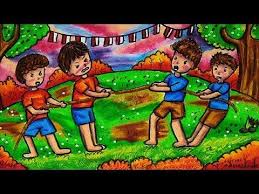 Cara Menggambar Dan Mewarnai Tema Lomba Tarik Tambang 17 Agustus Kemerdekaan Indonesia Youtube Ilustrasi Karakter Cara Menggambar Gambar