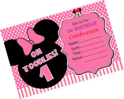 To make even more personalized invitation card, add a picture of your child somewhere to the template. Partystuff Cards Minnie Mouse Birthday Invitation Card 3 Invitation 16 Pieces Amazon In