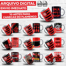 10 Artes Caneca Flamengo - Arquivo Digital Psd Editável | Elo7