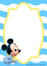 Free Mickey Mouse Baby Invitation Template Mickey Mouse Invitation Mickey Mouse Birthday Invitations Mickey Mouse Birthday