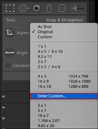 You can then resize it as much as you require, and lr will still keep it at your desired aspect ratio (as long as you don't check the 'locked' icon). Julieanne Kost S Blog 20 Tips For Cropping In Lightroom Classic