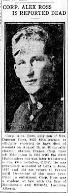Corp Alexander Everett Ross (1896-1918)