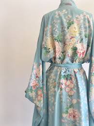 Kimono floral pattern illustrations & vectors. Vintage 1950 S Reversible Floral Light Blue Lavender Kimono Robe Made In Japan Miranda S Vintage Bridal